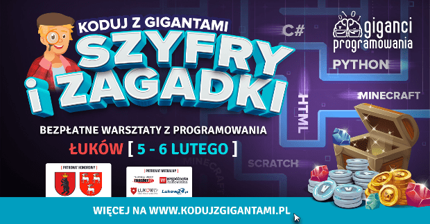 Bezpłatne warsztaty z programowania dla dzieci i młodzieży „Koduj z Gigantami” w Łukowie